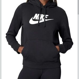 Nike Women's Black and White Logo Hoodie